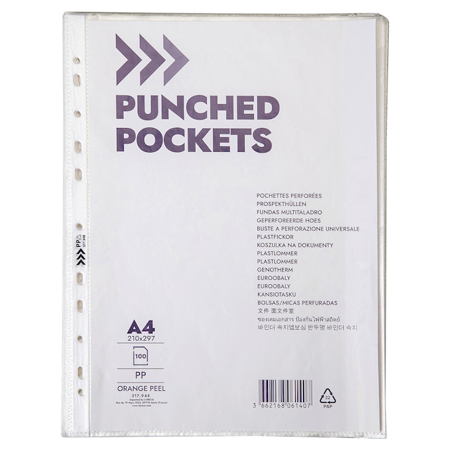 Economy A4 Punched Pockets 45 Microns - Pack of 100 1
