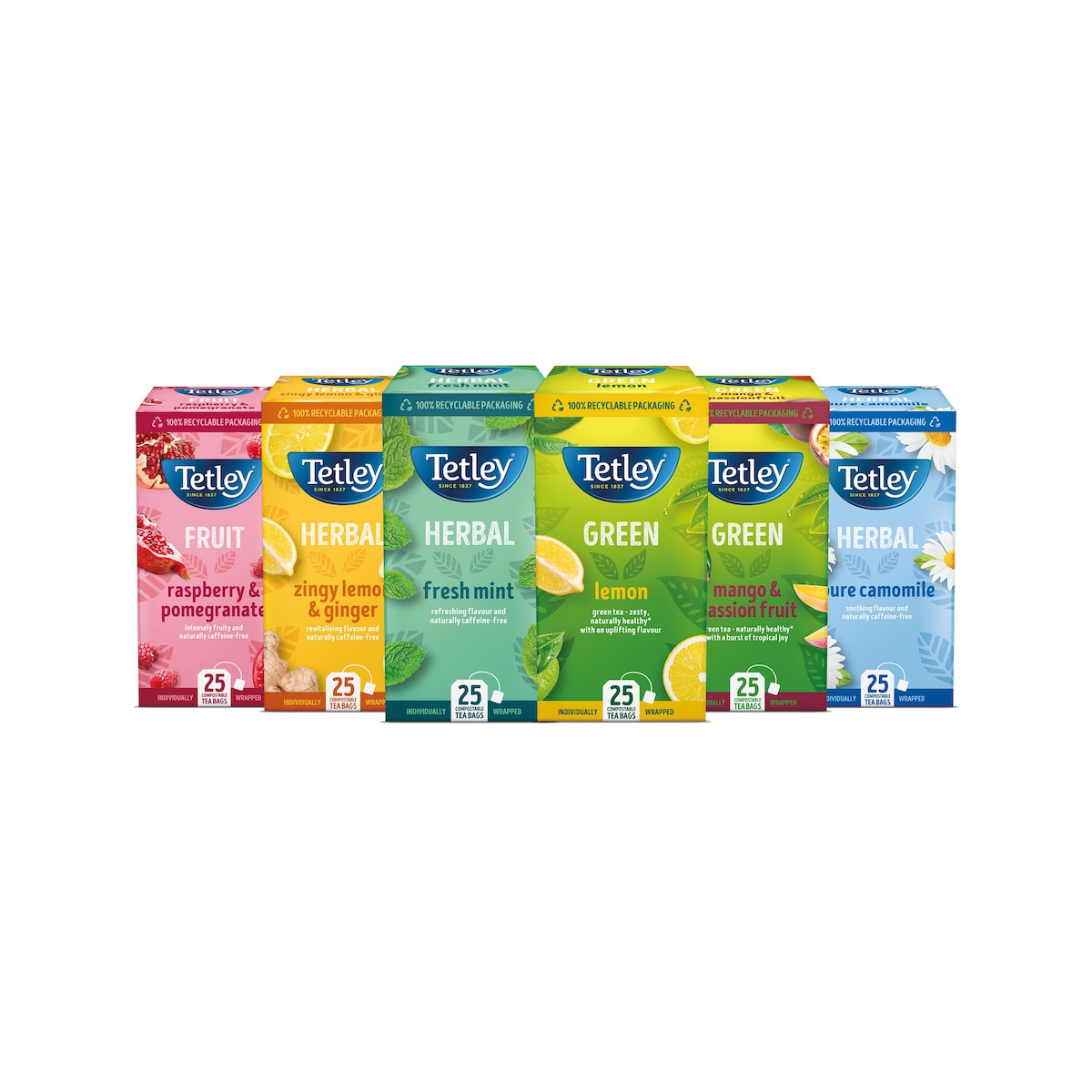 Tetley Fruit Tea Starter Pack - Pack of 6 X 25 1