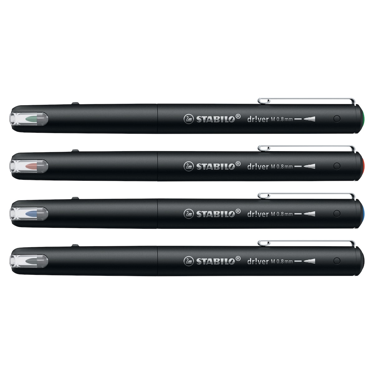 STABILO dr!ver Premium Felt-Tip Writing Pen Assorted Colours Pack of 4 1