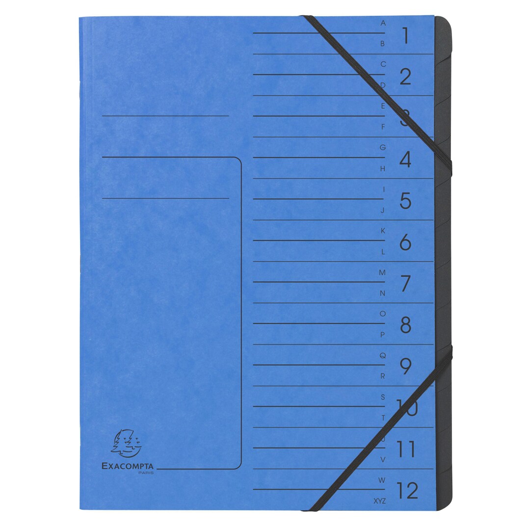 Exacompta Cleansafe Multi Part File 12 Part Blue | Lyreco