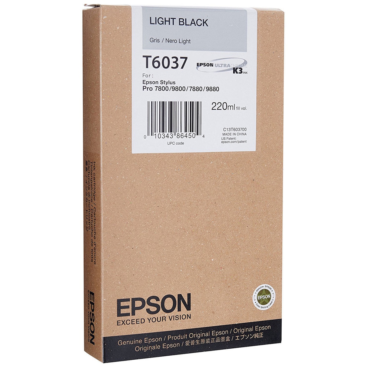Epson T6037 Ink Cartridge Light Black 1