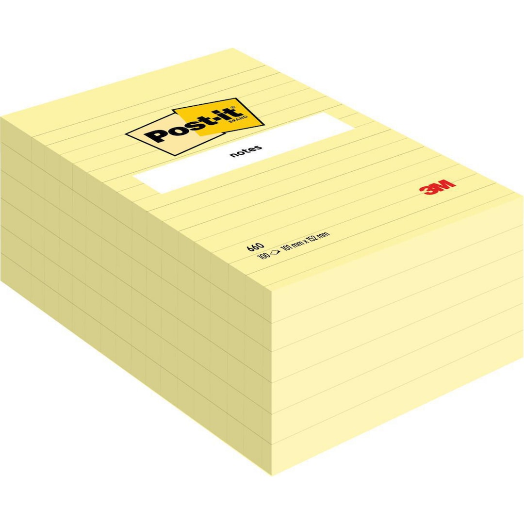 Post-It Notes Feint-Ruled Pads 102X152mm Yellow... | Lyreco