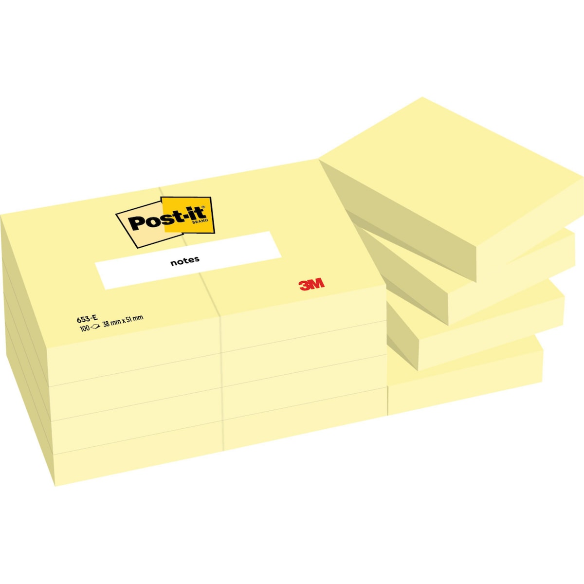 Post-It Notes Canary Yellow 38X51mm - Pack of 12 1