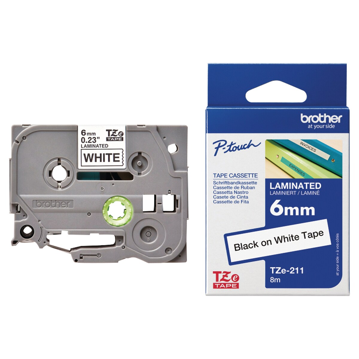 Brother P-Touch TZ Labelling Tape 8M X 6mm - Black On White 1