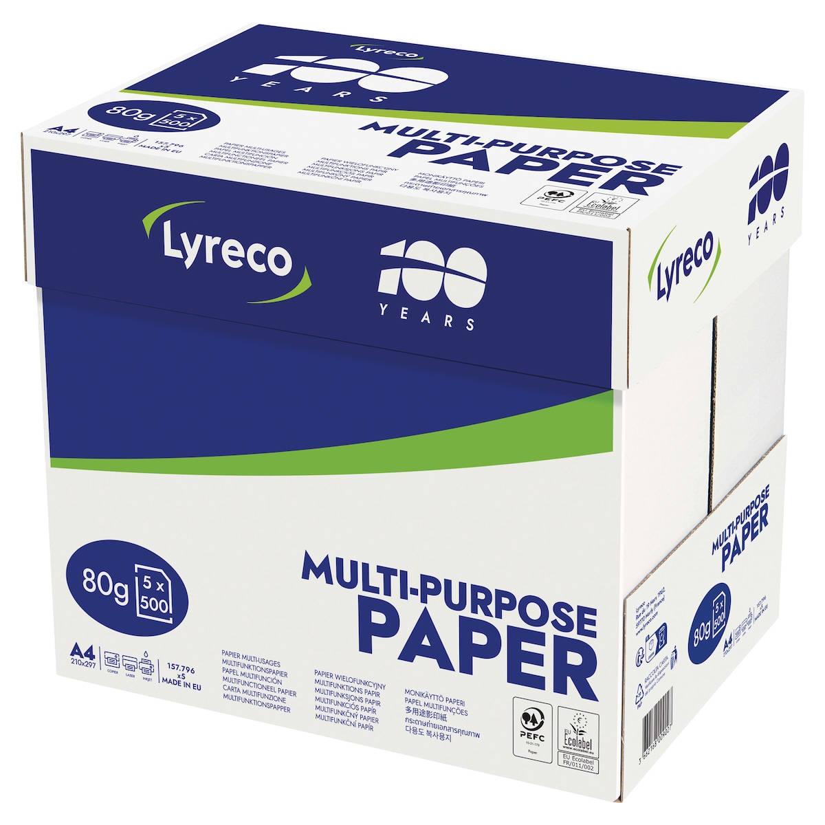 Lyreco White A4 Paper 80gsm - Box of 5 Reams (5 X 500 Sheets of Paper) 1