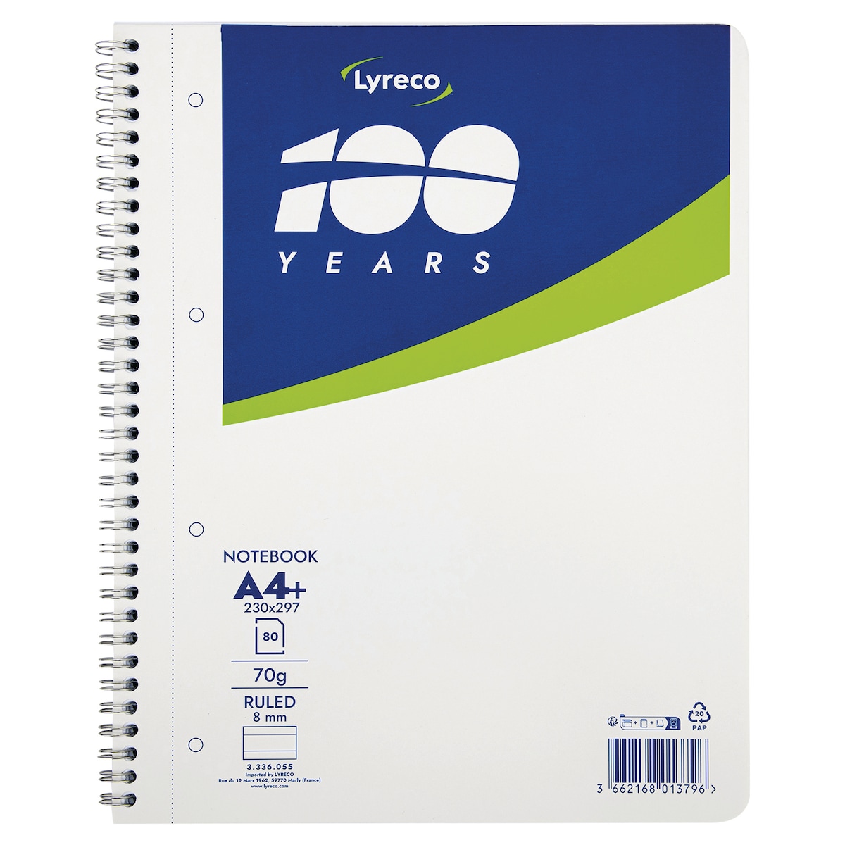 Lyreco Notebook A4 70gsm Ruled Double-Wire - Pack Of 5 1