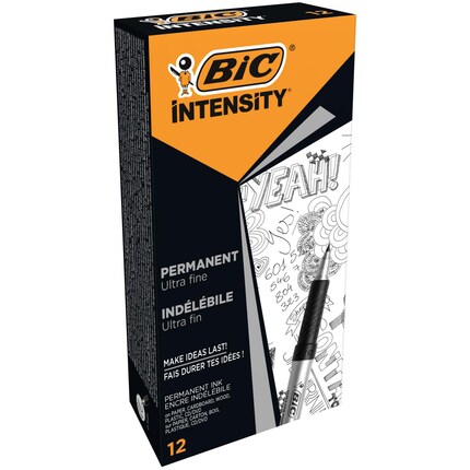 BIC Permanent Marker FINE Black PK12
