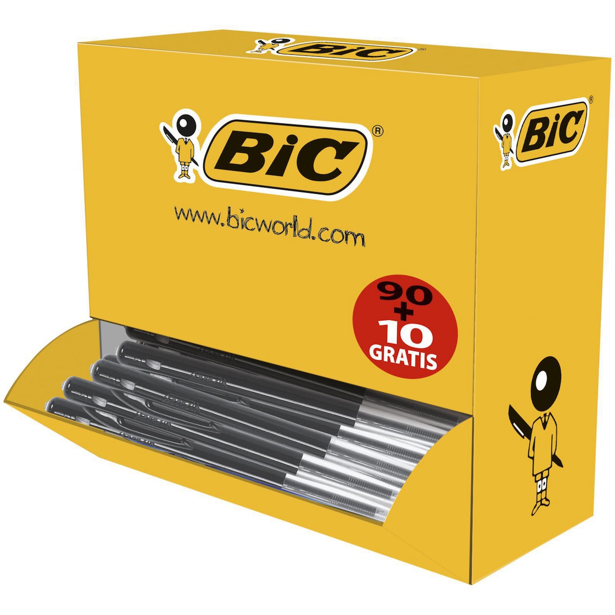 BIC M10 Original Retractable Ball Pens Medium  (1.0 mm) Black, Value Pack 90+10 1