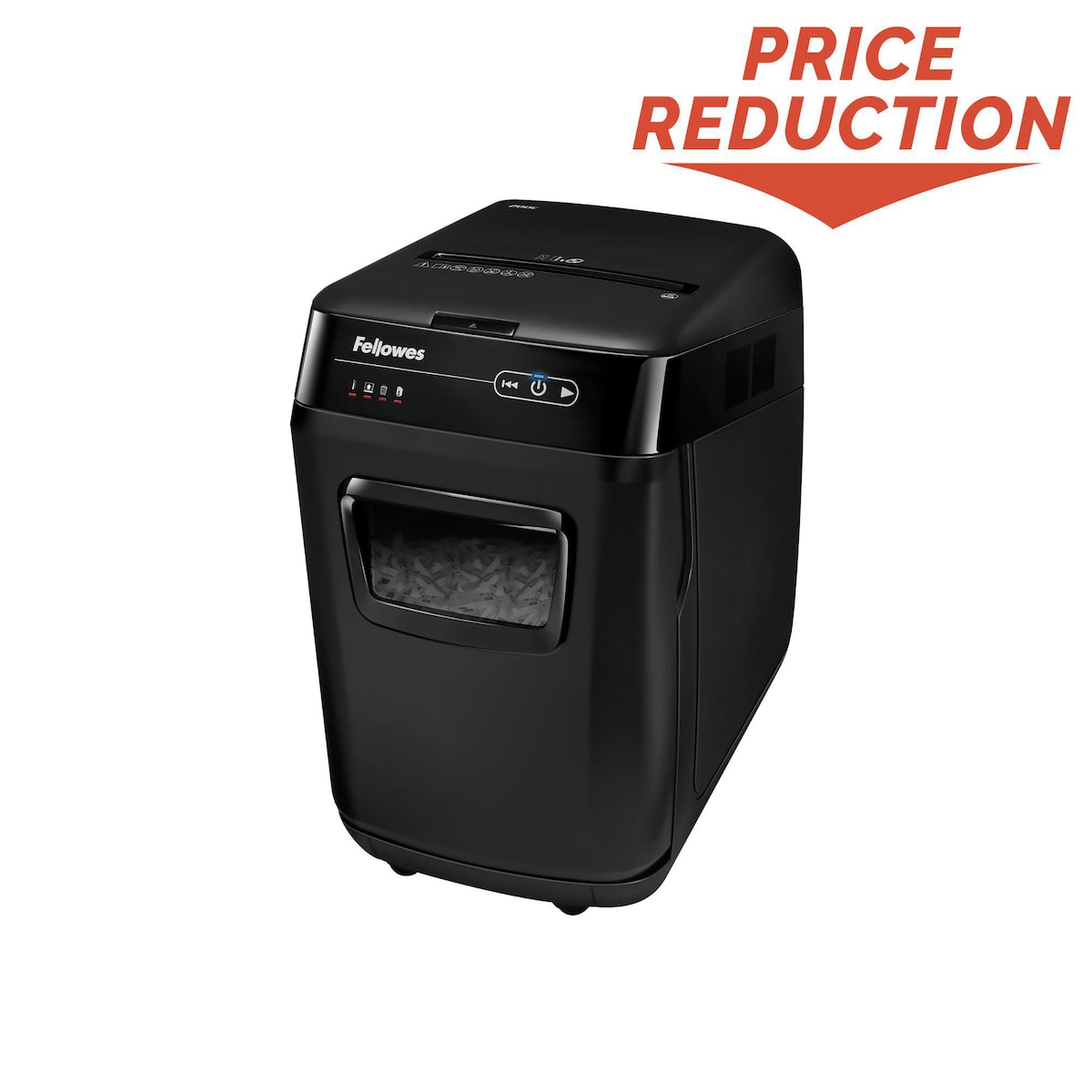 Fellowes 200 Sheet Auto Feed Cross Cut Shredder - AutoMax 200C with 32L Bin, P-4 1