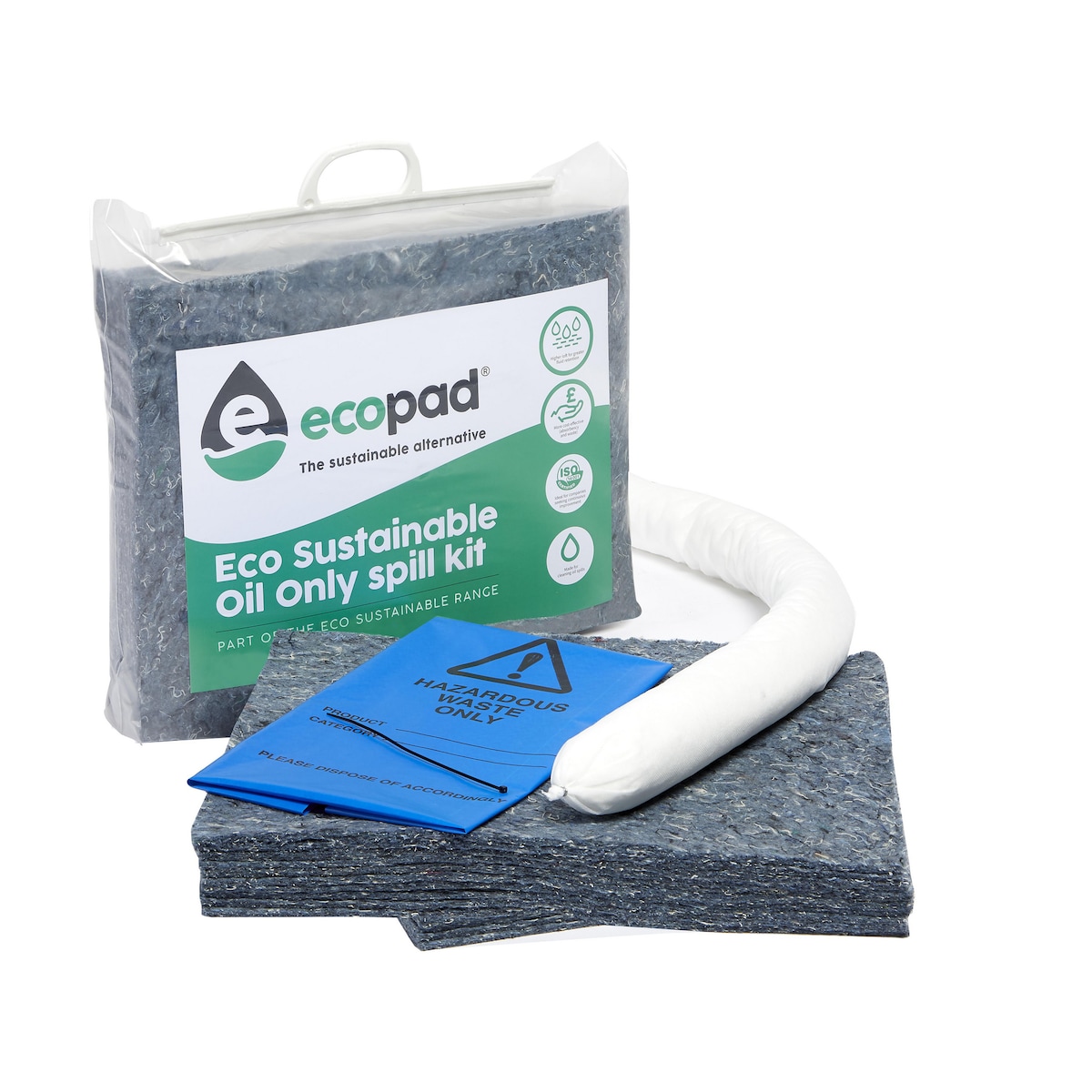 Ecospill 15L Oil Only Spill Response Kit - Clip-top Carrier 1