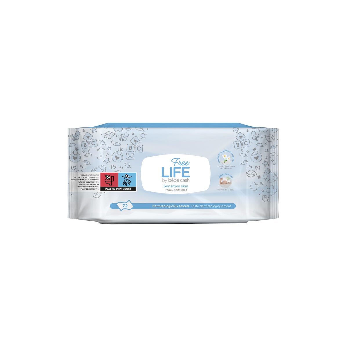 Bebecash Wet Wipes Sensitive - Pack of 72 1