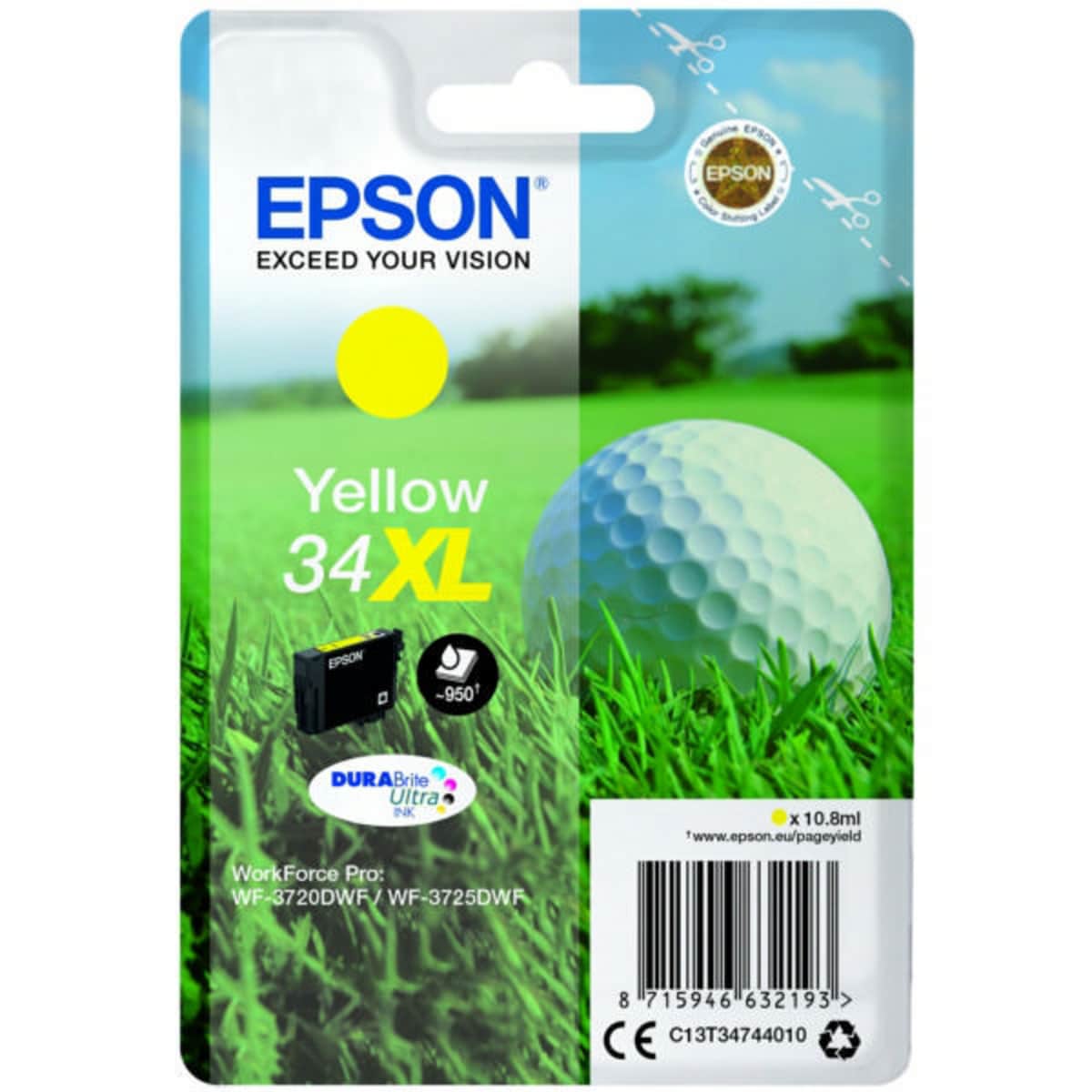 Epson 34XL Durabrite Inkjet Cartridge Yellow 1
