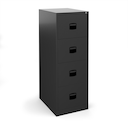 Steel 4 drawer contract filing cabinet 1321mm high - BLK,Delivery Only 1