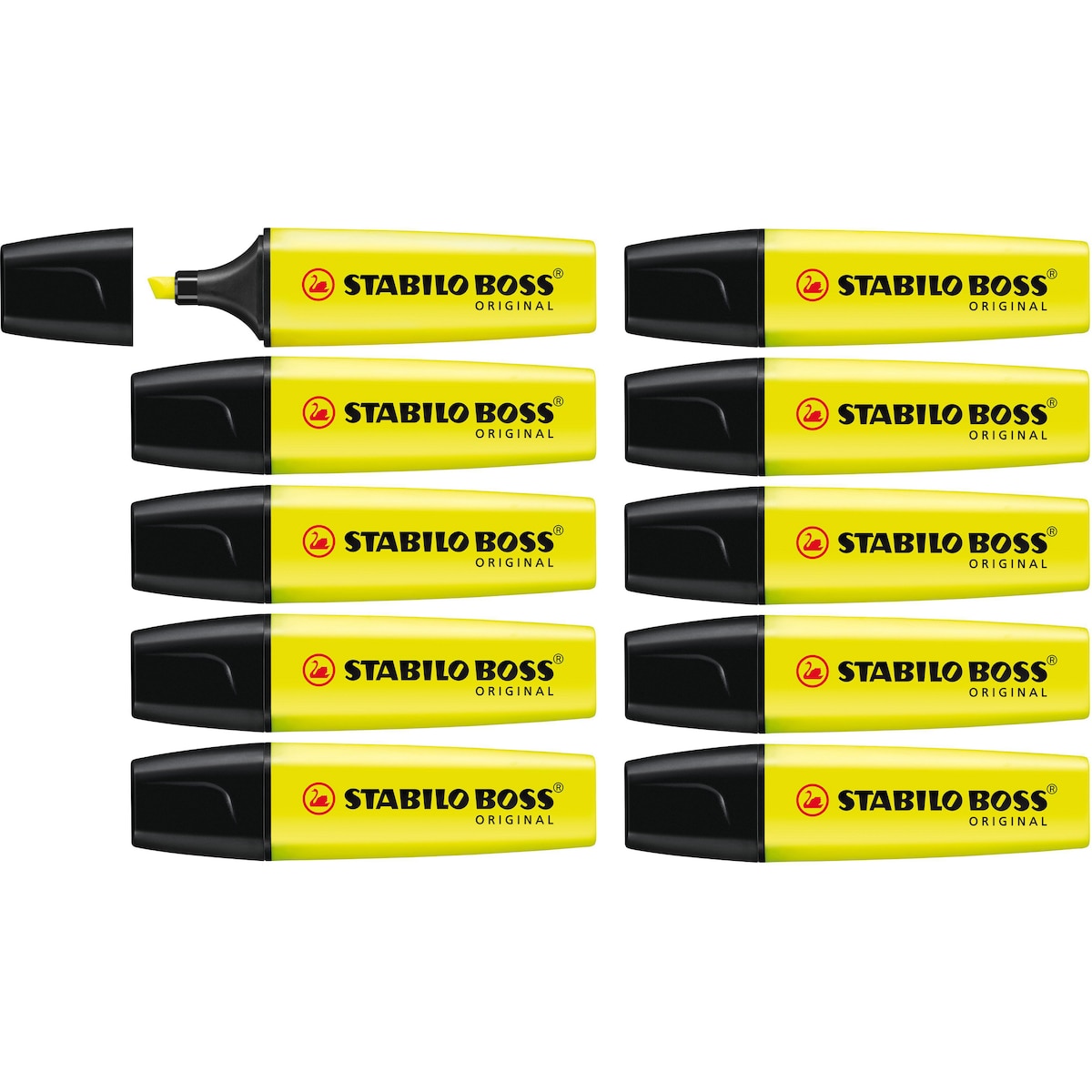 Highlighter - STABILO BOSS ORIGINAL - Box of 10 Yellow 1