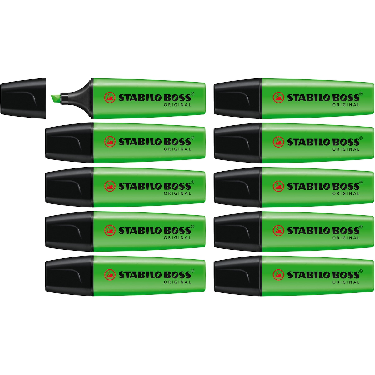 Highlighter - STABILO BOSS ORIGINAL - Box of 10 Green 1
