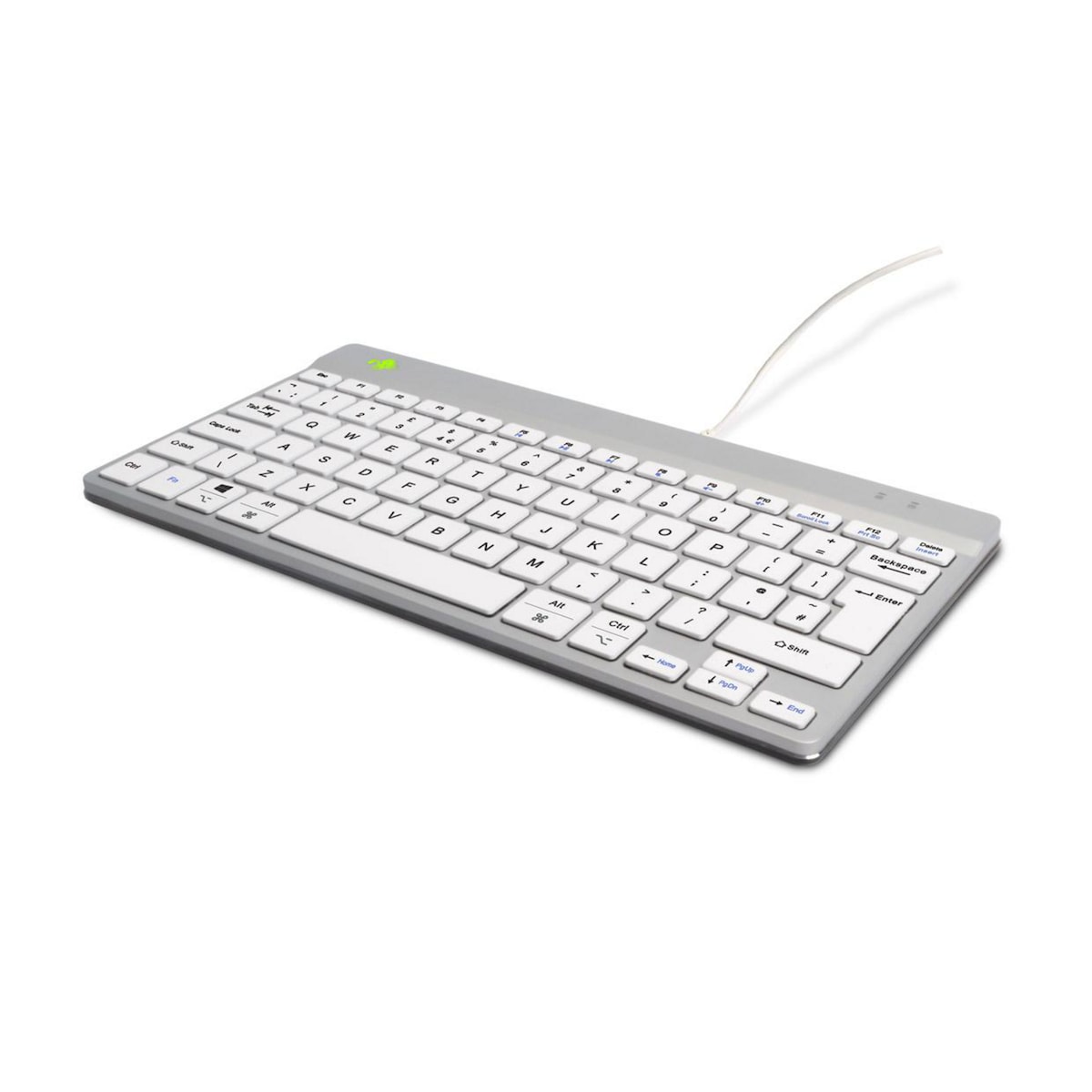 R-Go Compact Break Ergonomic Keyboard - Wired - White 1