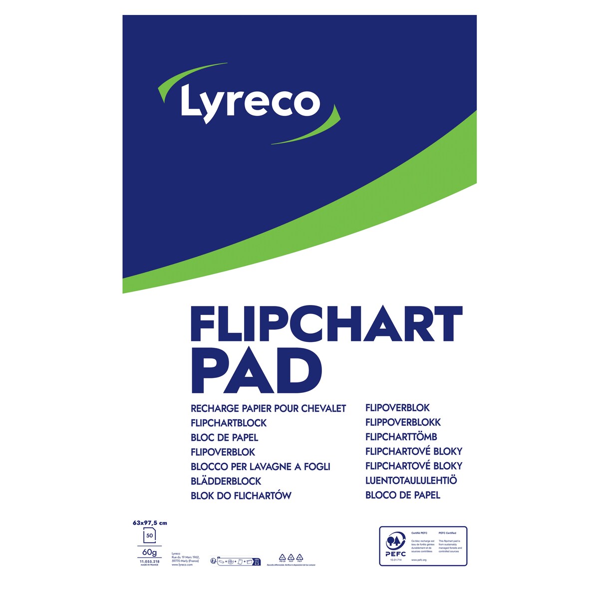 Lyreco Flipchart Pads 70gsm White - Pack Of 5 1