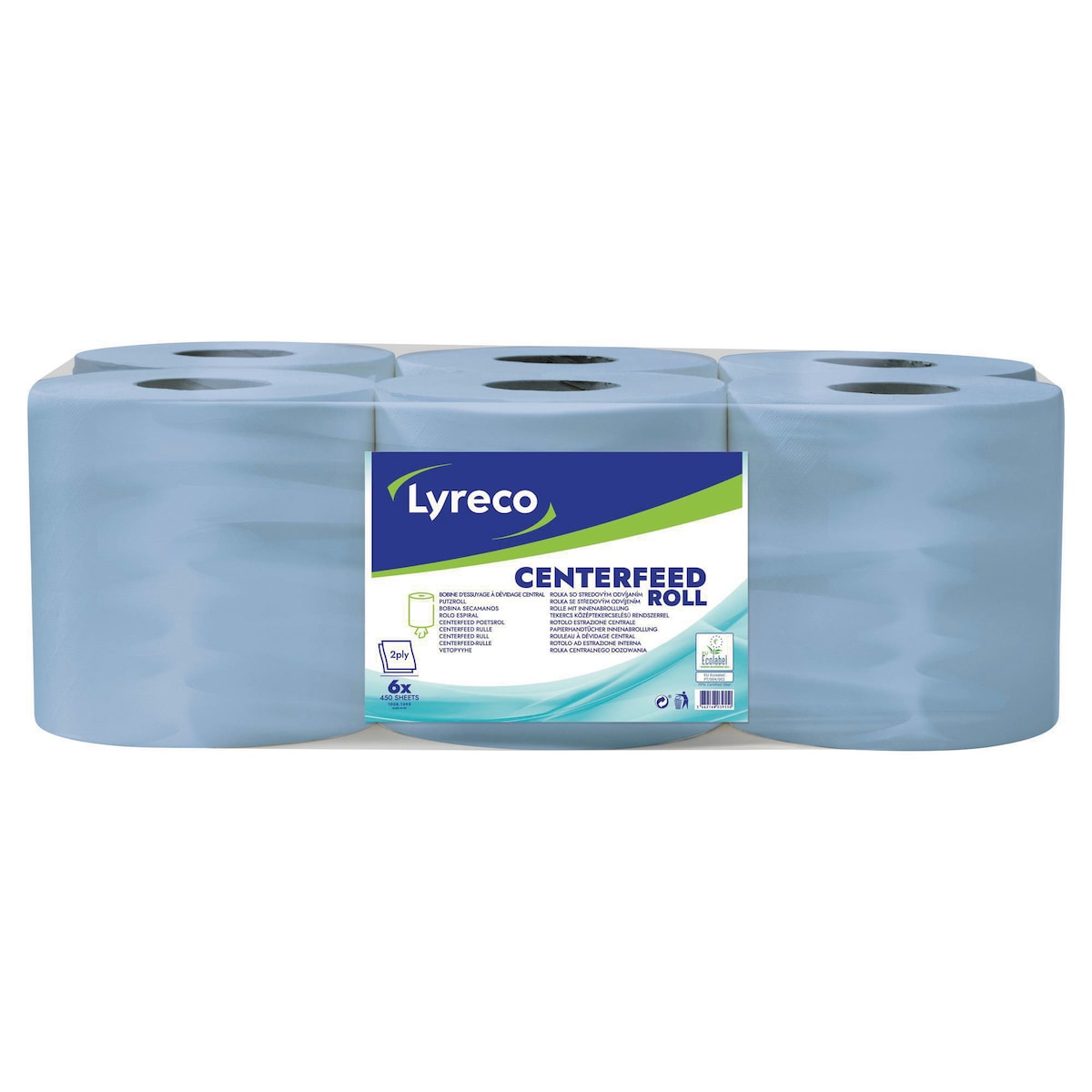 Lyreco 2 Ply Centrefeed Roll 450 Sheet- Pack of 6 1