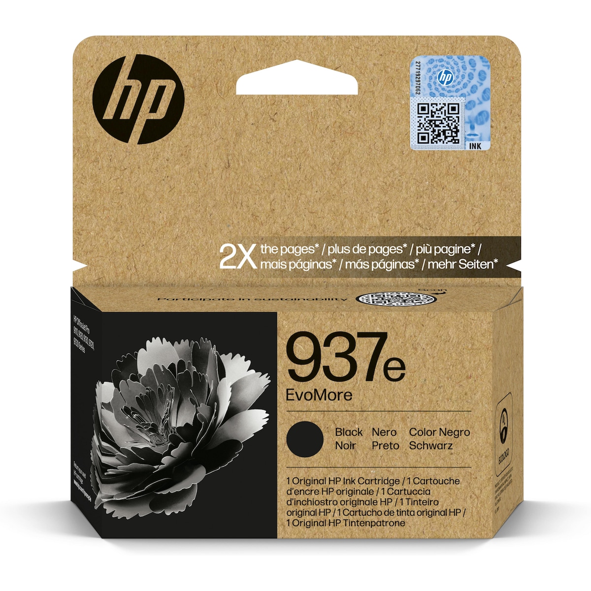 Hp 4S6W9Ne 937E High Cap Black Ink Cart 1