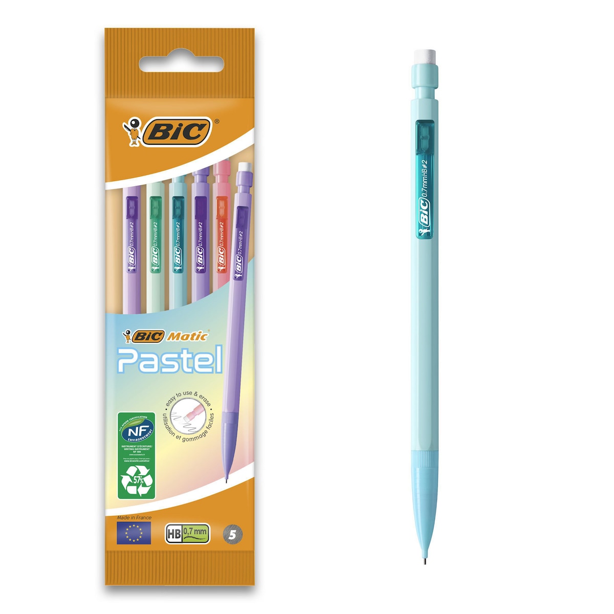 BIC Matic Pastel Mechanical Pencils - Pack of 5 1