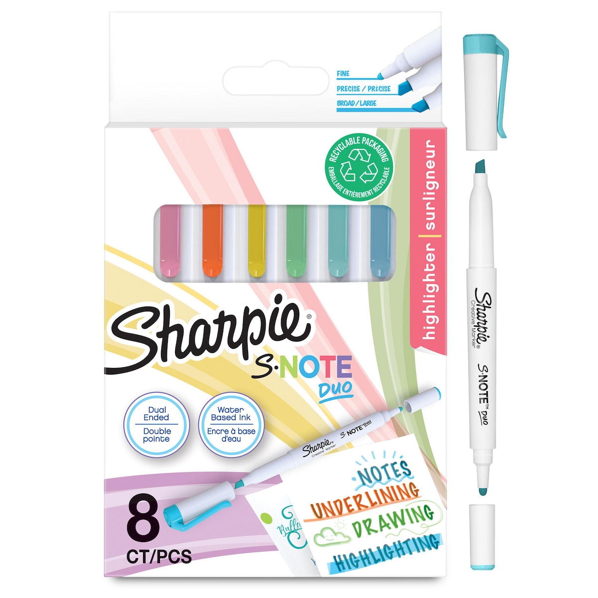 Sharpie S-Note Duo Highlighters - Pack of 8 1