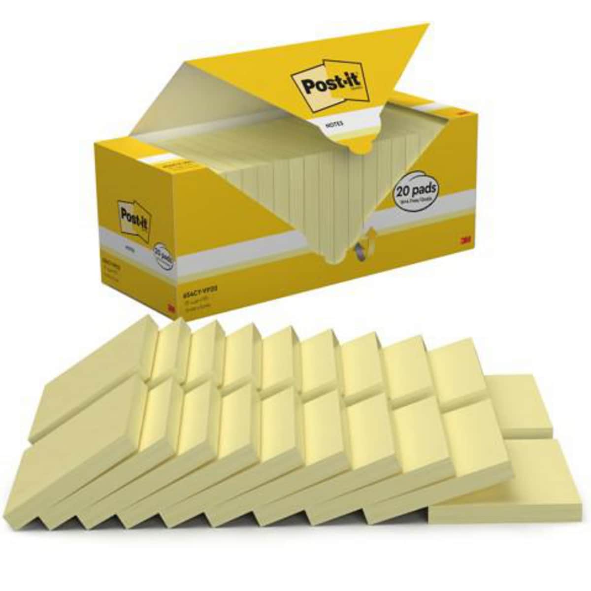 Post-It Value Pack Notes 76X76mm Yellow Pk20 (100 sheets) 1