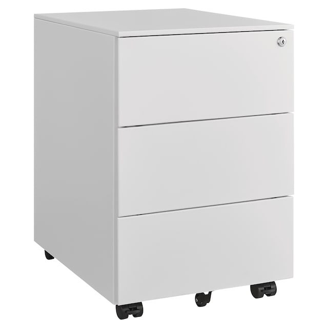 Lyreco Mobile Pedestal, 3 Drawers, White 1