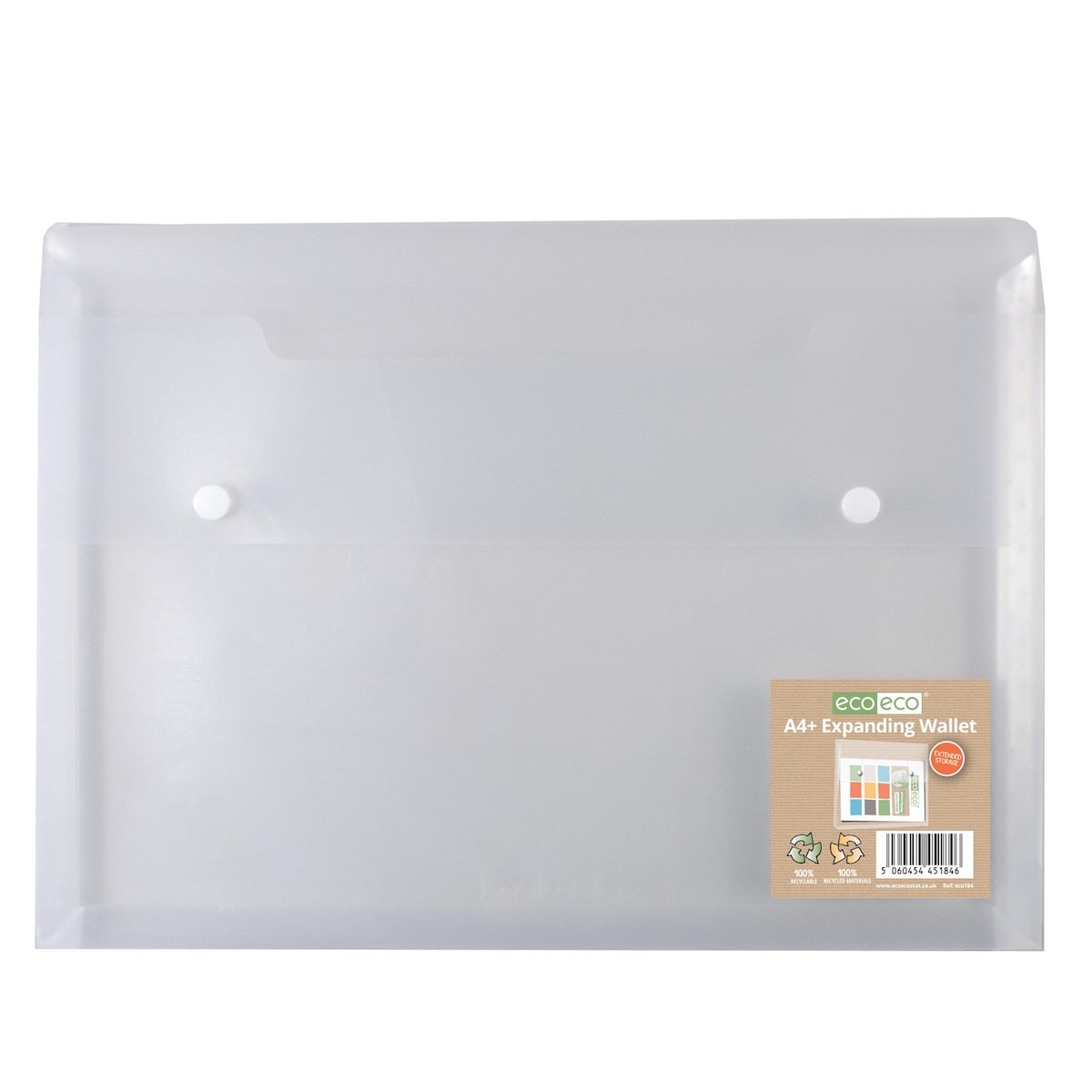 A4+ 100% Recycled Expanding 2 Stud Wallet Pack of 12 1