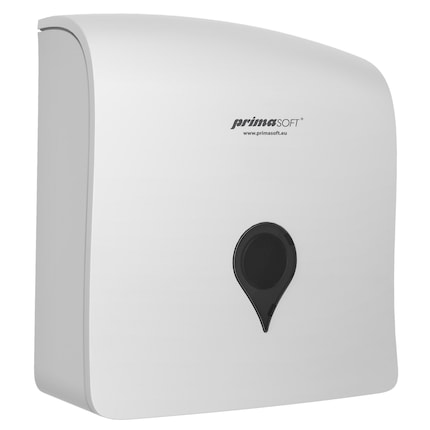 Primasoft 090202 Spender für Papierhandtücher mit ZZ-Falz, Kunststoff, weiß