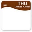 Removable Labels "Thursday" Brown - Pack of 1000 1