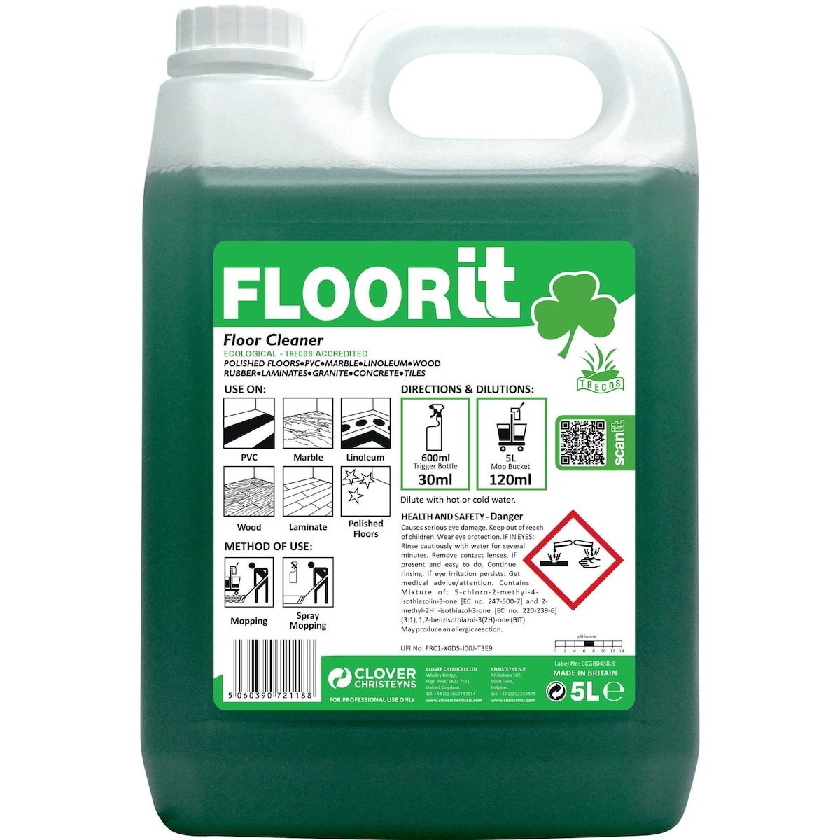 Christeyns FloorIT Neutral Floor Cleaner 5 Litre 1