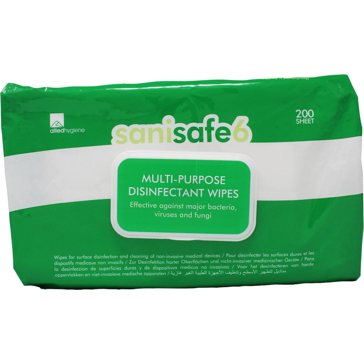 Sanisafe 6 Multi-purpose Disinfectant Wipes - Pack of 200 1