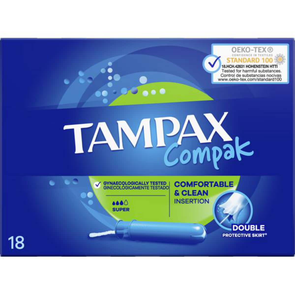 Tampax Compak Super Tampons With Applicator - Pack of 18 1