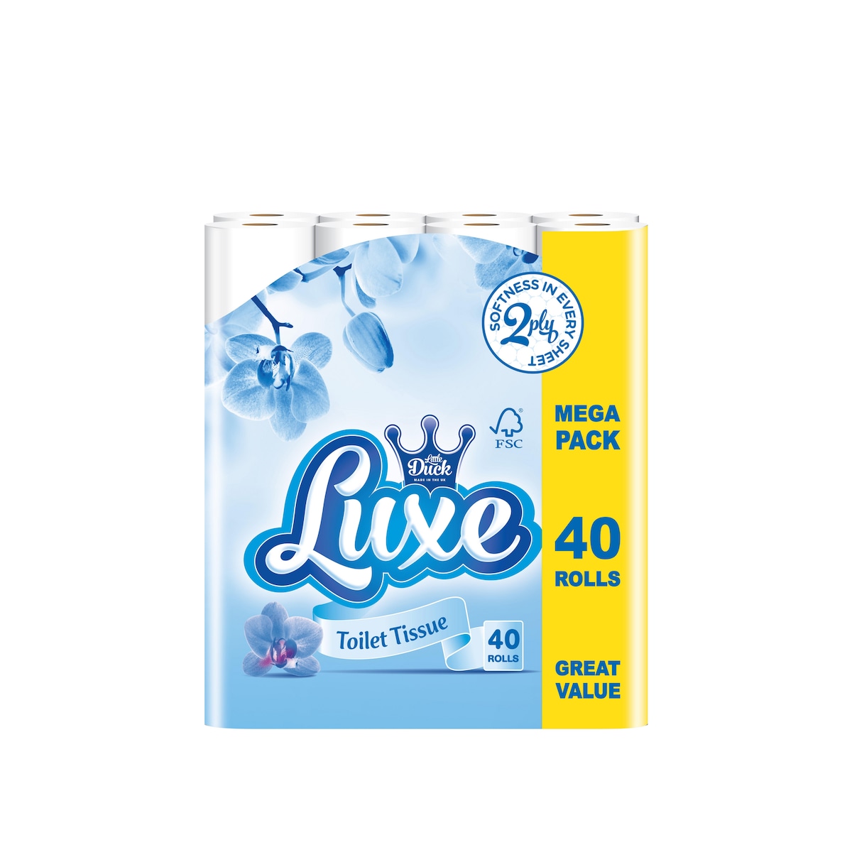 Luxe Premium Toilet Tissue, 190 Sheet 2 Ply - Pack of 40 1