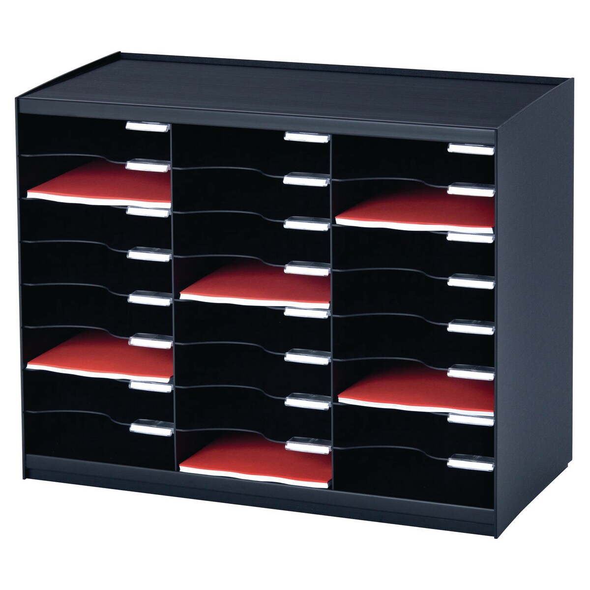 Paperflow Master 24 Compartment Literature Organizer - Black 1