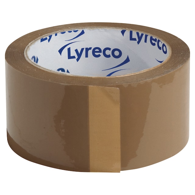 Lyreco Budget Packaging Tape - 50mm 66m Brown, Pack Of 6 1