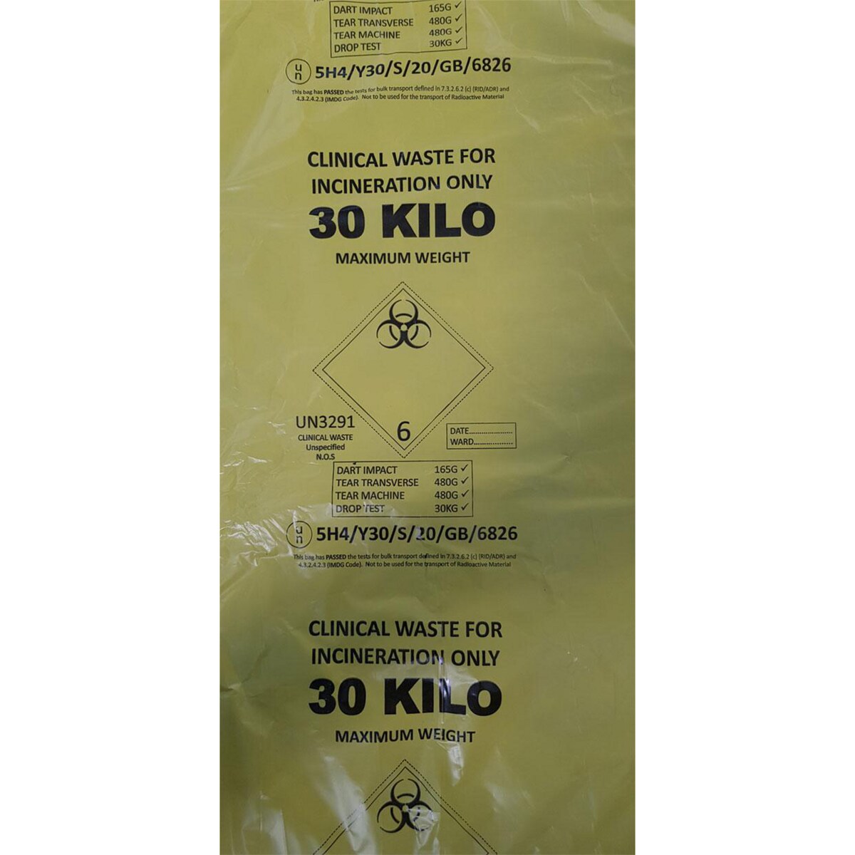Adr Clinical Waste Bags 30Kg Yellow 1