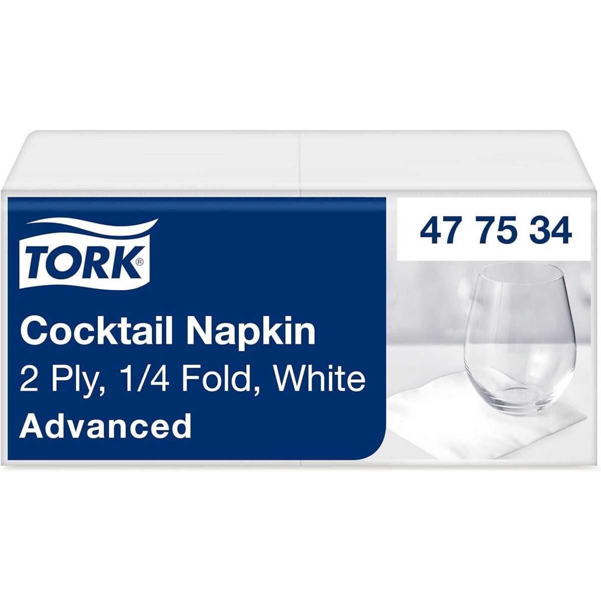 Pack Of 200 Tork Cocktail Napkins 2ply 24cm White 1
