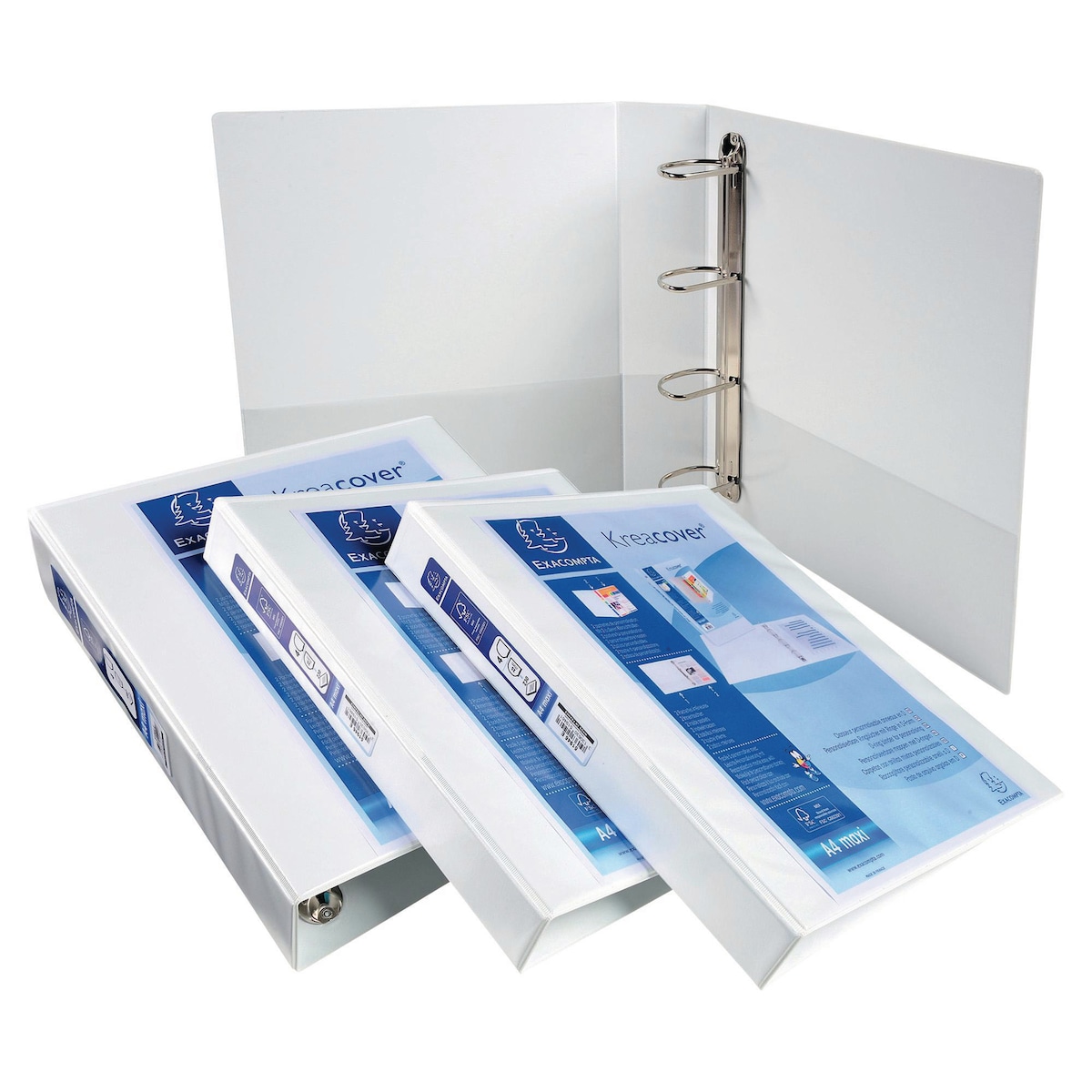 Exacompta Kreacover Polypropylene Ring Binder A4 - White 1