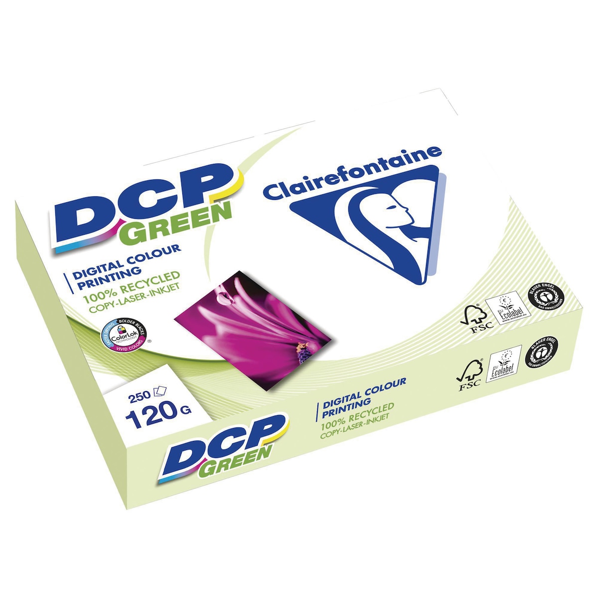 Clairefontaine DCP Green Recycled Paper A4 120 gsm White - 1 Ream of 250 Sheets 1