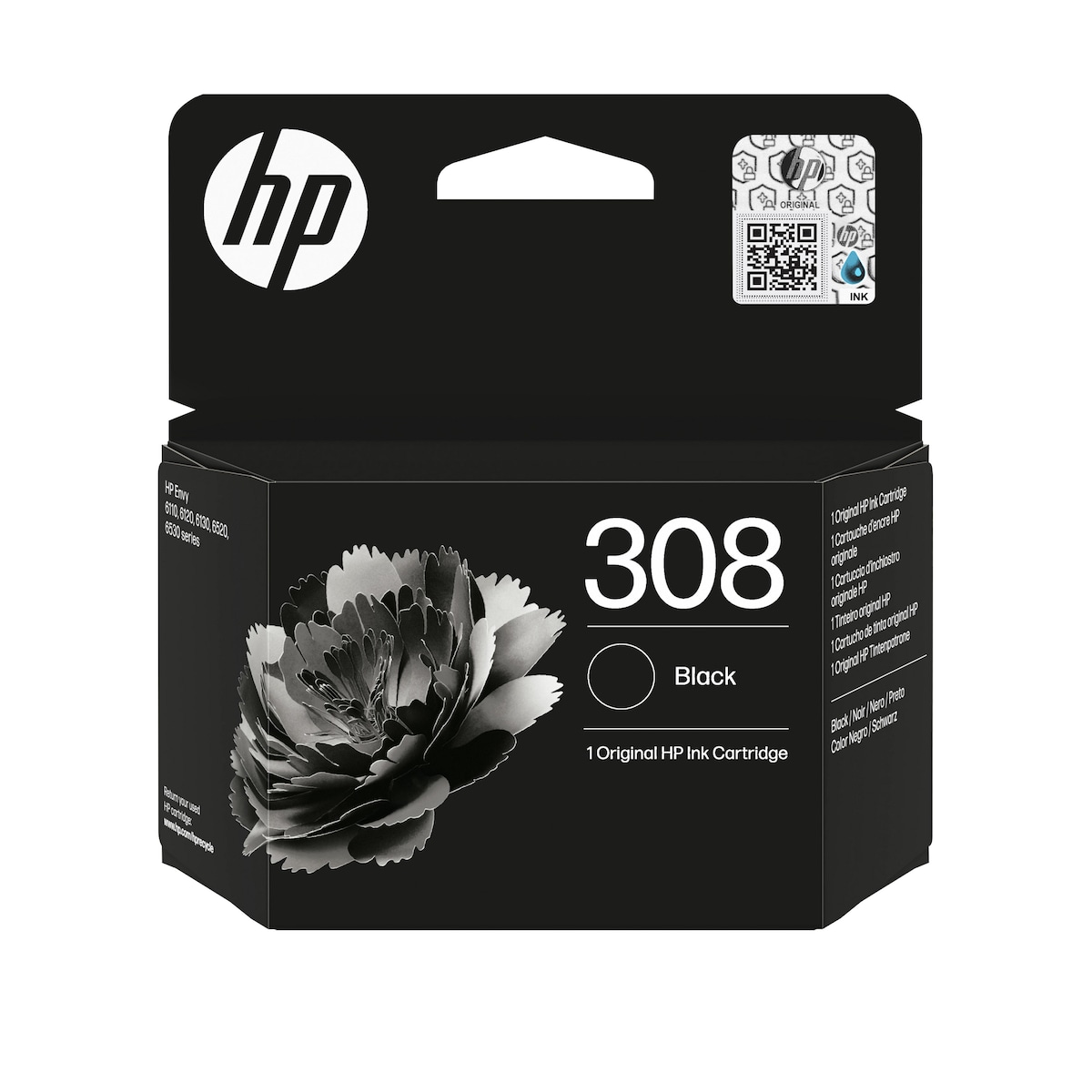 HP 7FP21UE 308 BLACK ORIGINAL INK CART 1