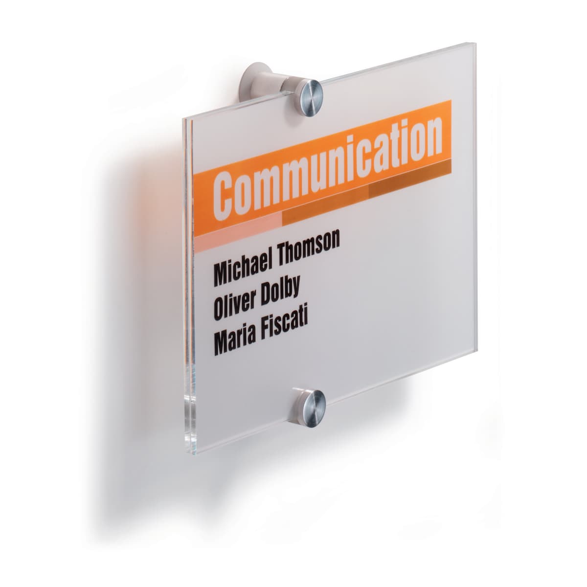 Durable CRYSTAL Frameless Acrylic Door or Wall Mounted Sign Holder, A5 Clear 1