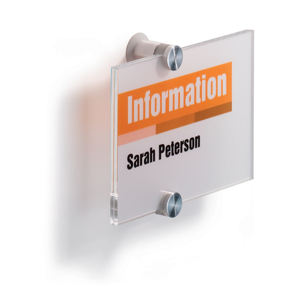 Durable CRYSTAL Frameless Acrylic Door or Wall Mounted Sign Holder, A6 Clear 1