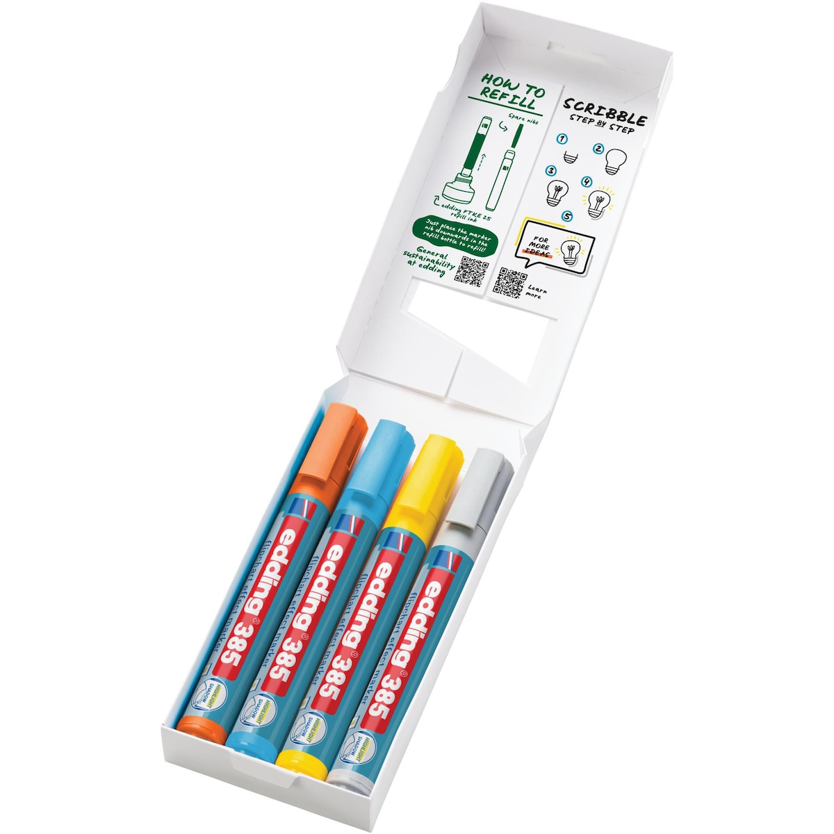 Edding 385 Flipchart Markers Assorted PK4 1