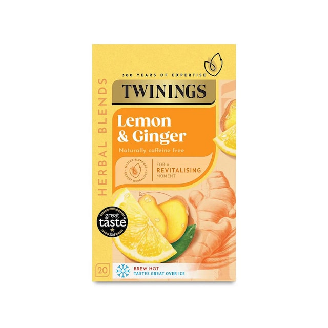 Twining's Lemon And Ginger Tea Bags - Pack of 20 1