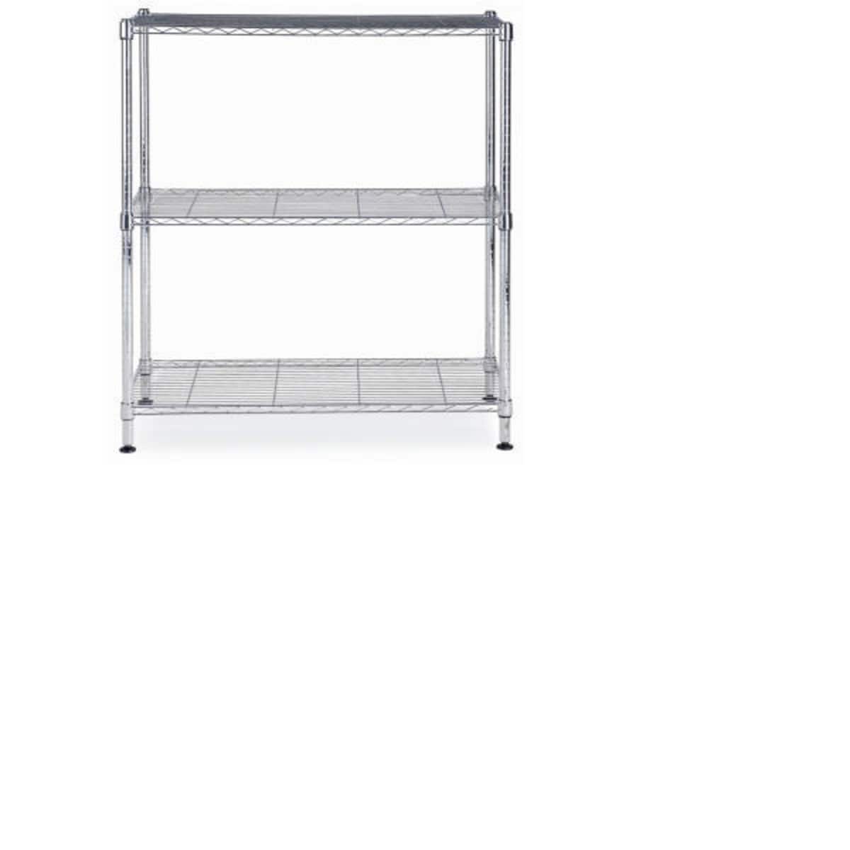 Alba Chrome Steel Medium Shelving Unit - 3 Shelves 1