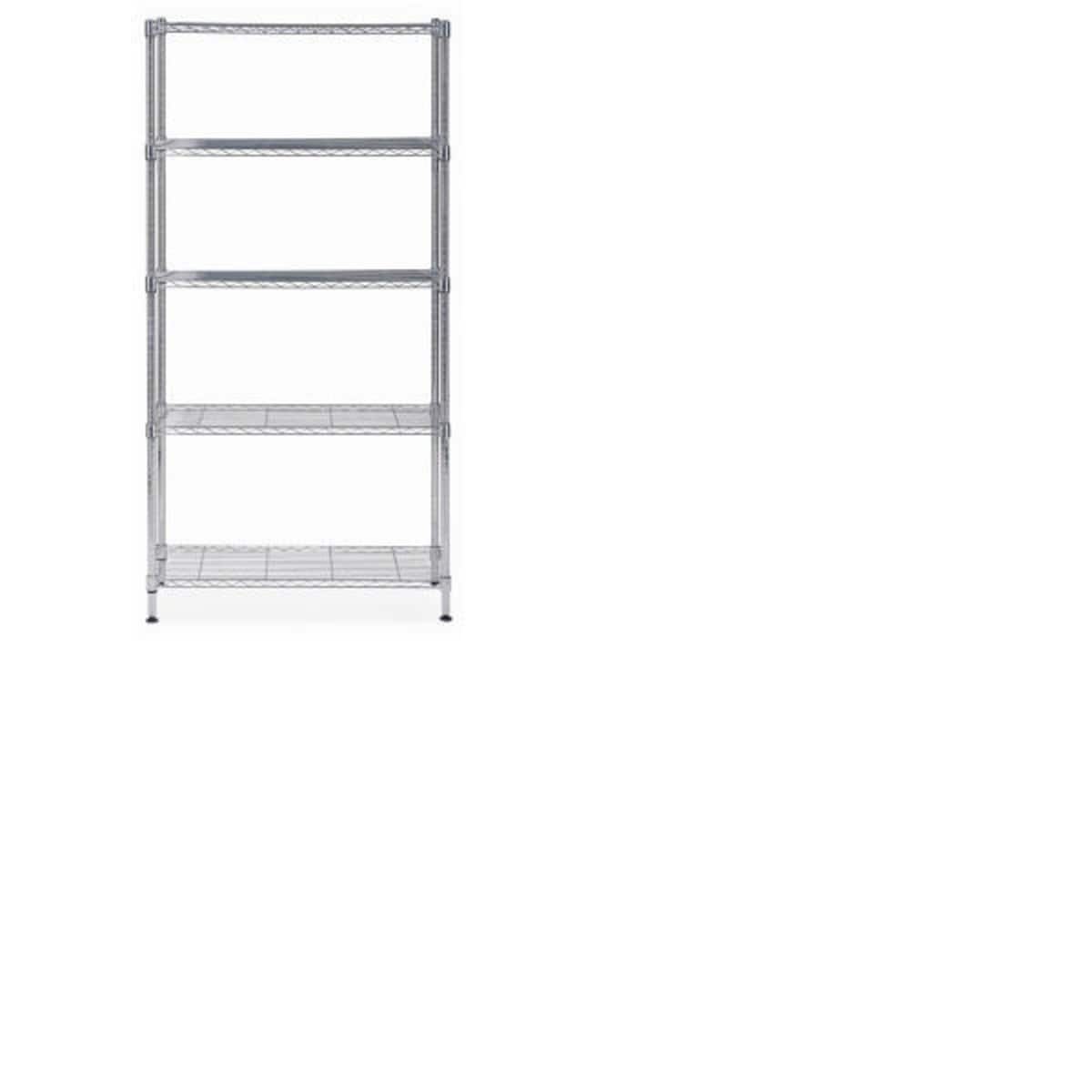Alba Chrome Steel Medium Shelving Unit - 5 Shelves 1