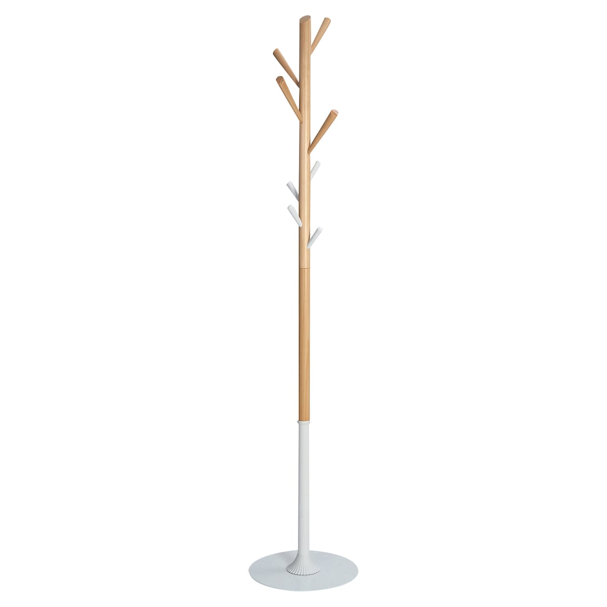 Alba Coat Stand - Wood + White 1
