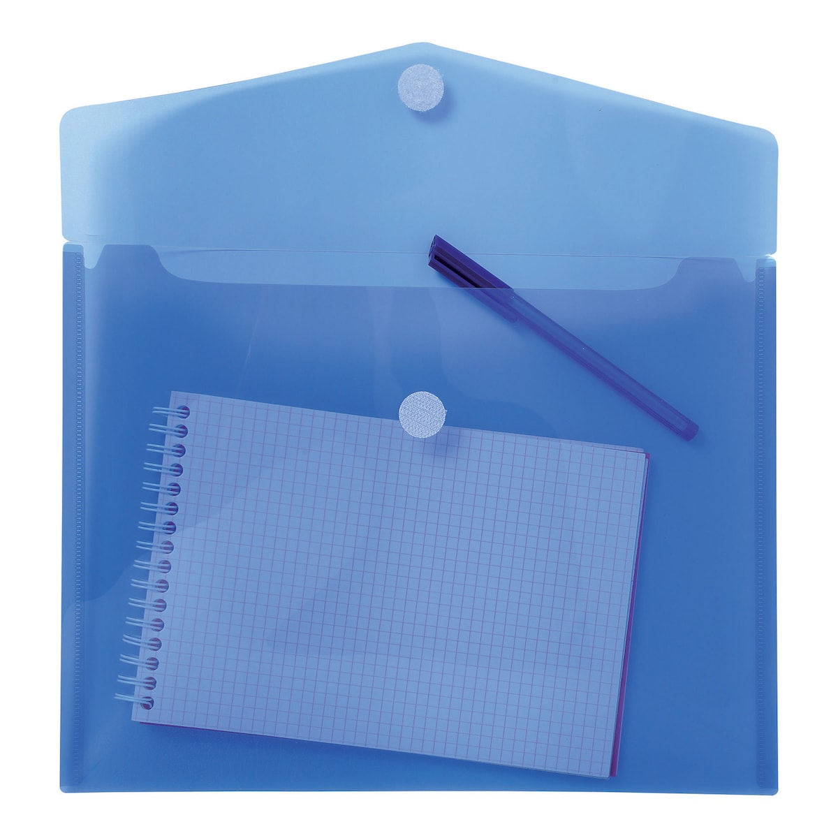 Exacompta Translucent Polypropylene A4 Envelope Wallets, Blue - Pack 5 1