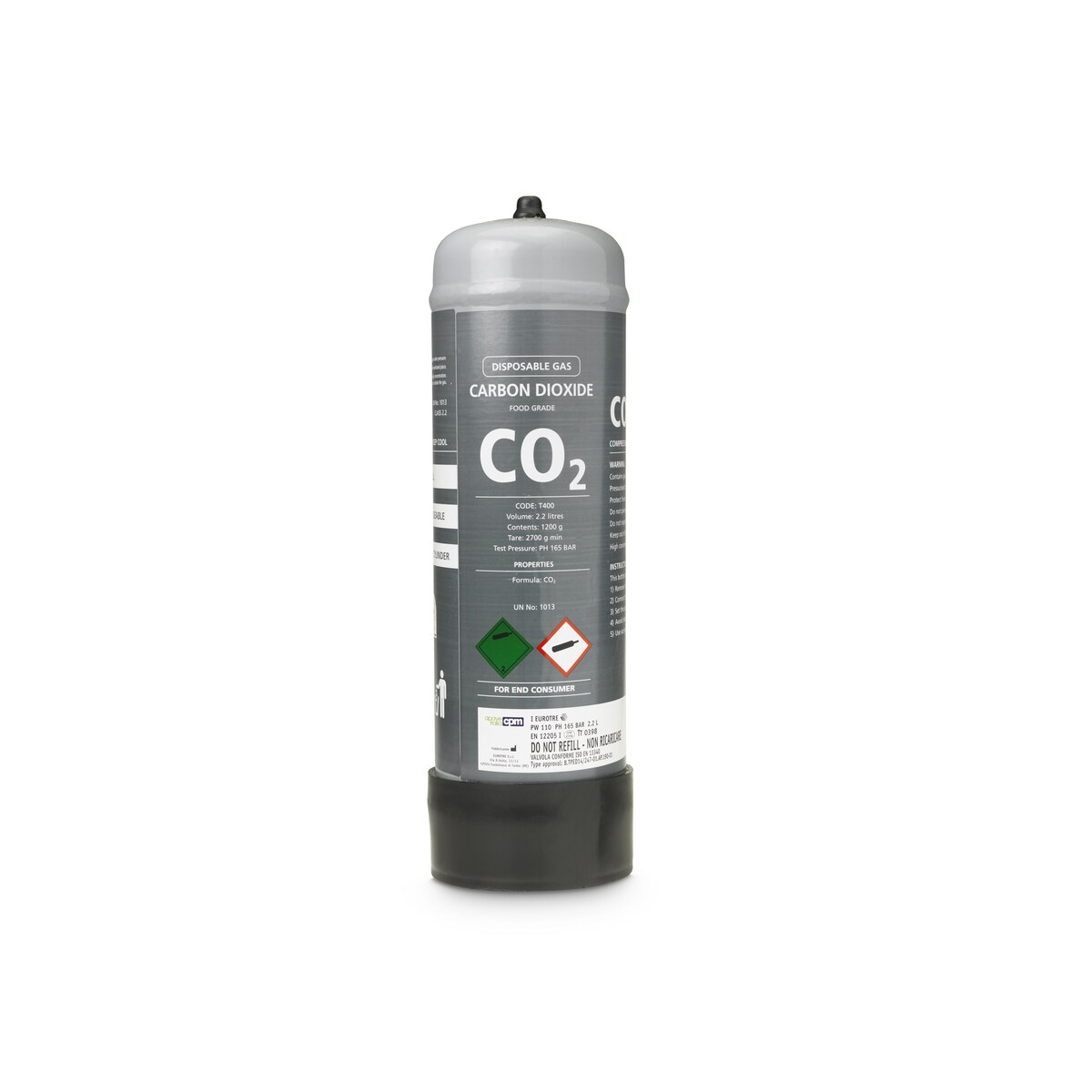 CO2 Replacement cylinders for Sparkling HydroTap 2 x 1.2kg 1